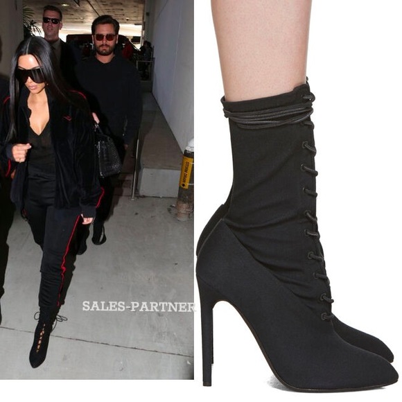 yeezy lace up heel boots